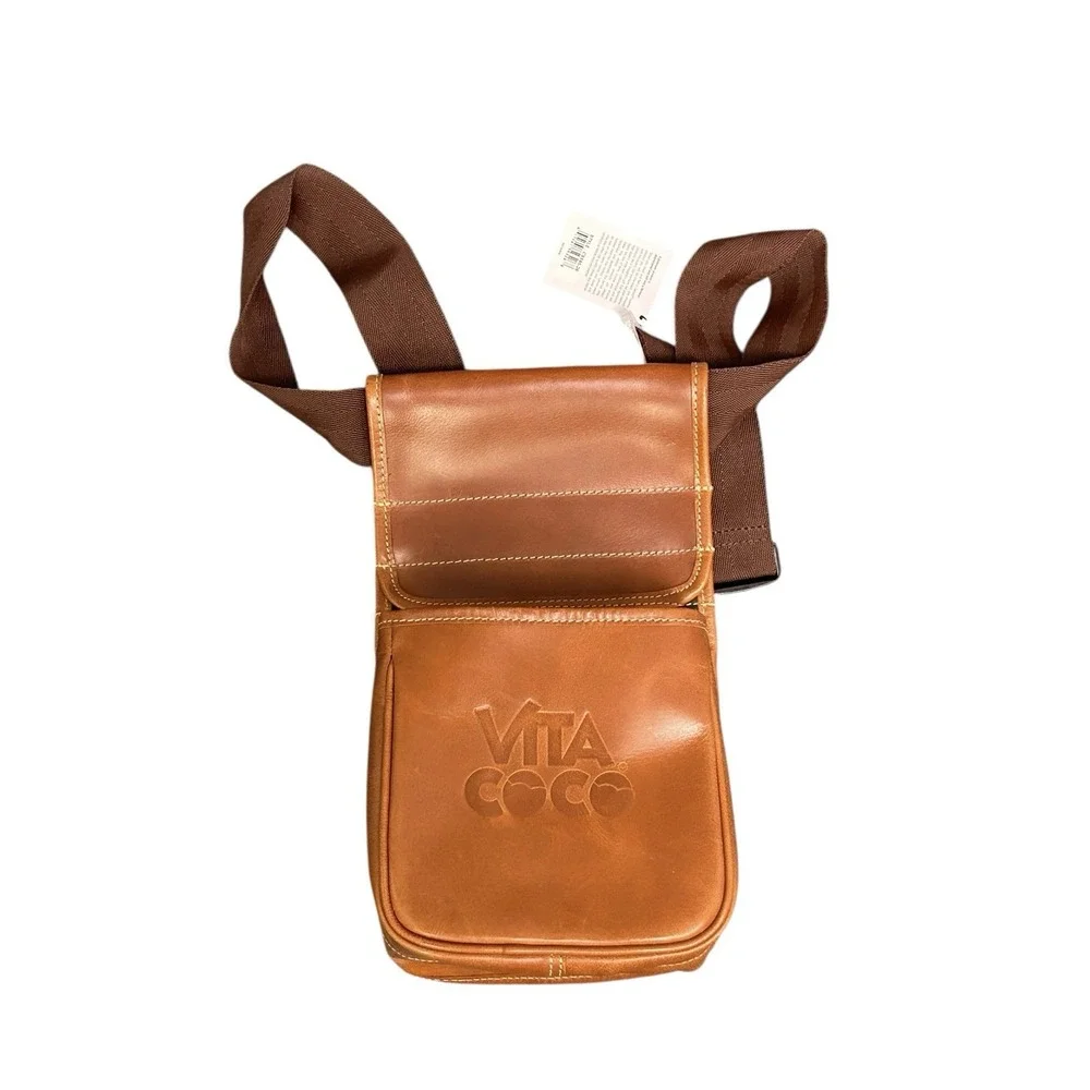 Canyon Leather Buffalo Shell Bag Crossbody NWT Brown Vita Coco Logo Sling‎